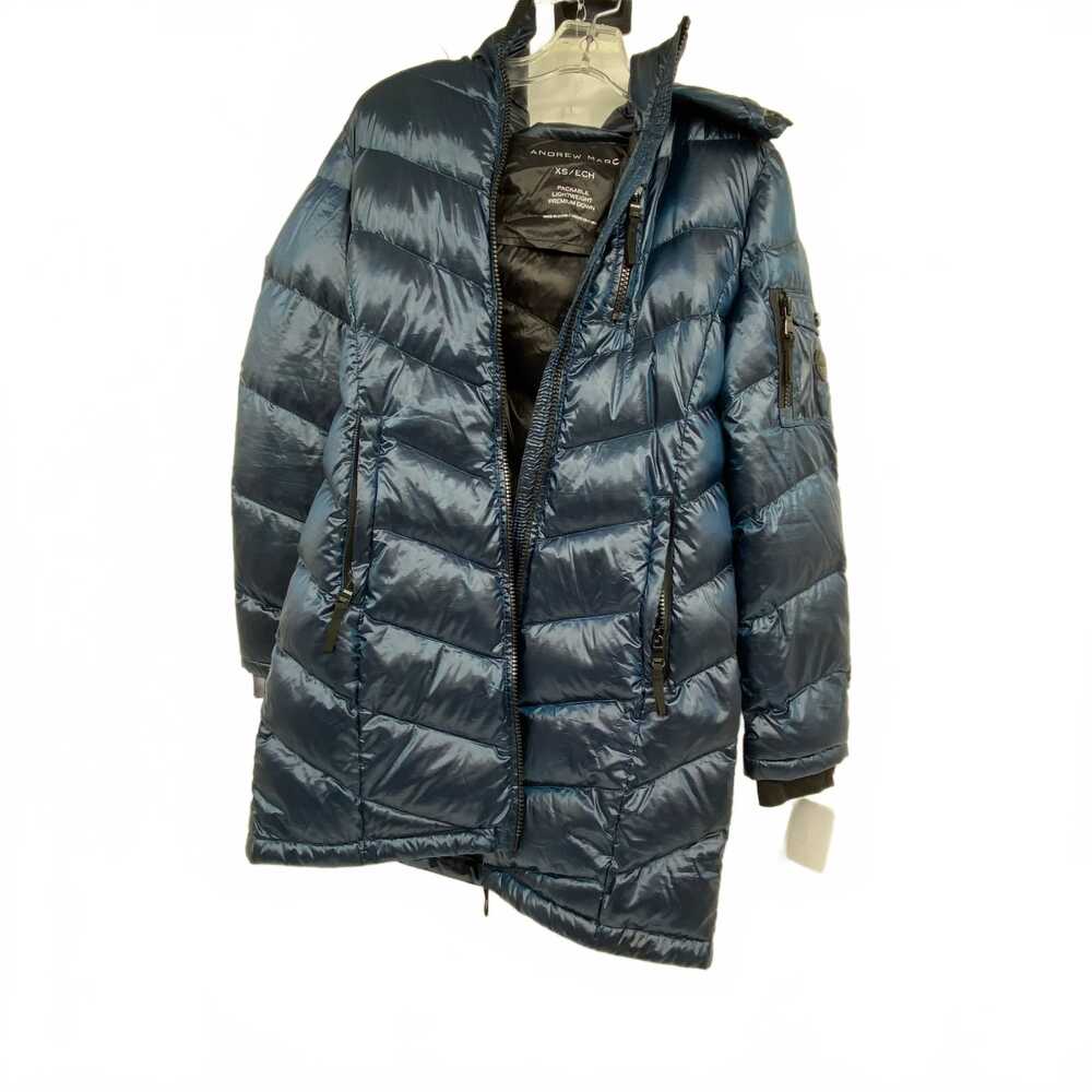 Andrew Marc Navy Puffer Down Jacket | XS Women’s Lightweight Winter Packable